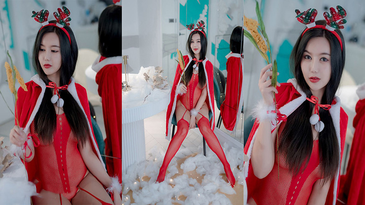 JVID国模私拍，【木木森】，极品御姐，奶子又白又大难得，圣诞妹妹香艳气息浓郁